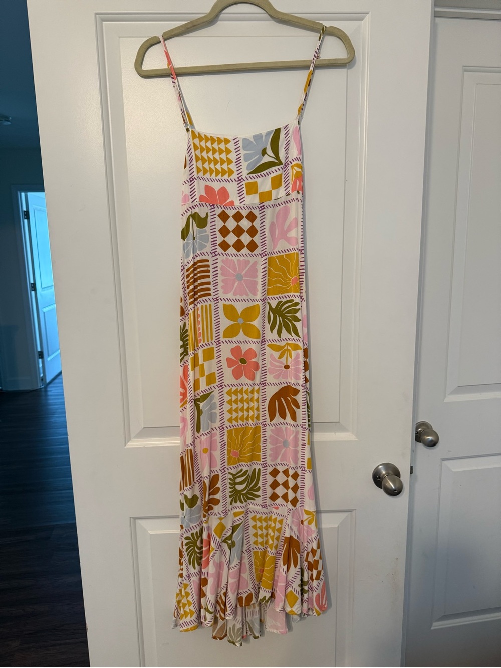 Sleeveless Patchwork Floral Maxi Dress